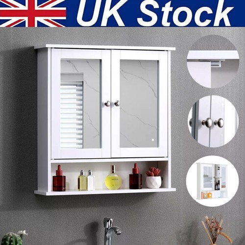 White bathroom mirror cabinet - bathroom,