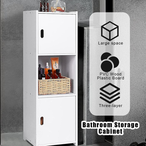 White bathroom storage cabinet - storage,